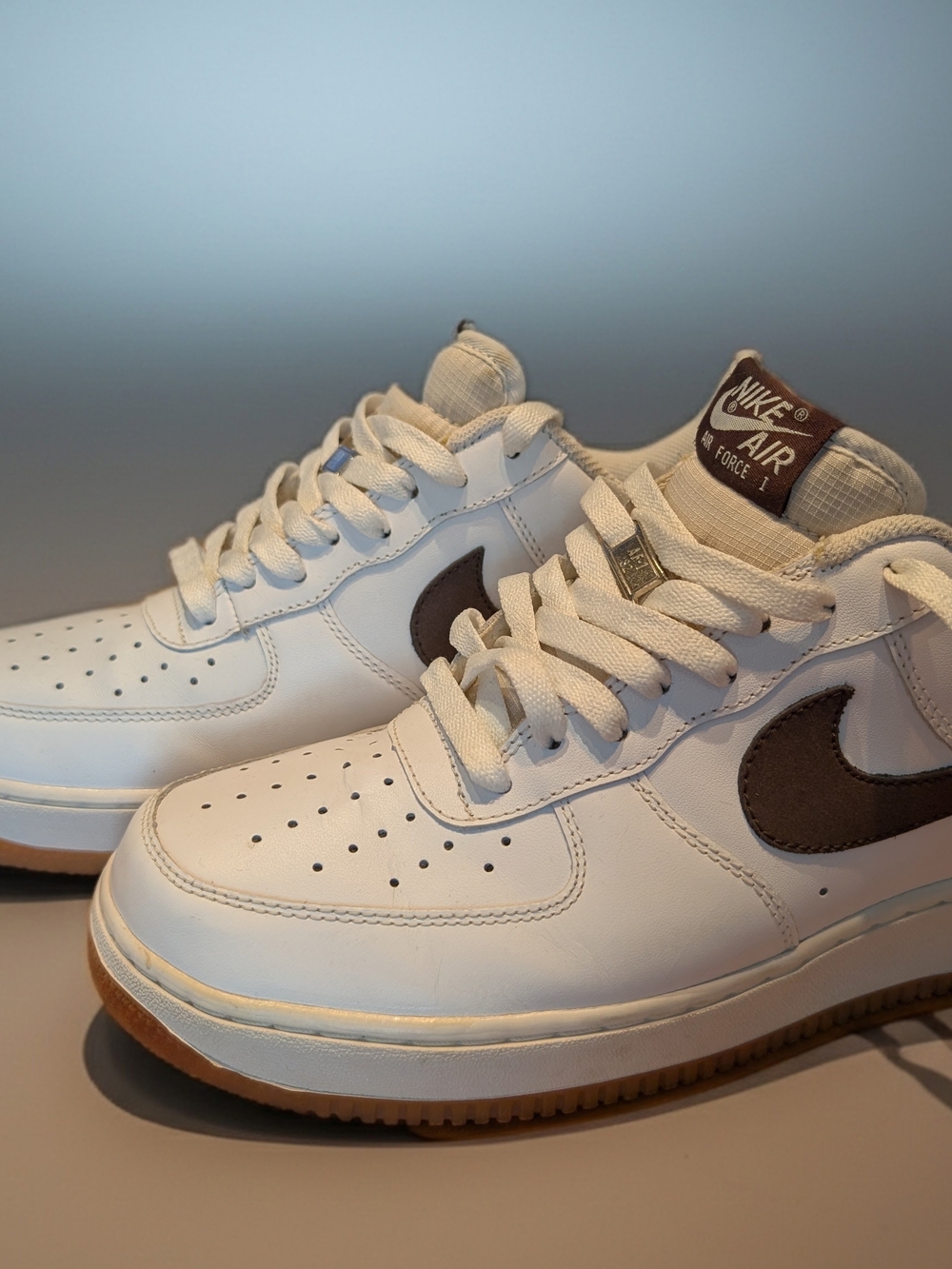 Nike Air Force 1 Low White with Brown Swoosh